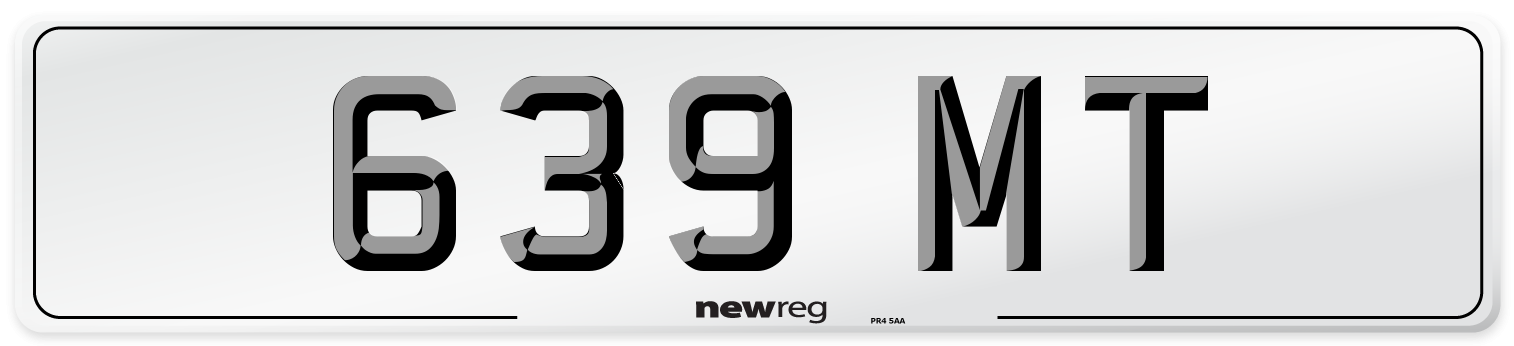 639 MT Number Plate from New Reg